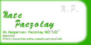 mate paczolay business card